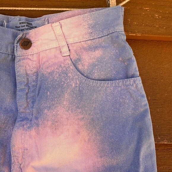 Vintage Bongo Custom High-Rise Straight Jeans With Ankle Zips Size 14 Blue & Pin - Picture 8 of 15